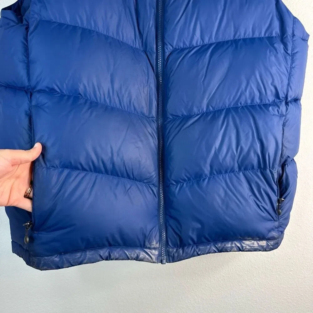 Eddie‎ Bauer Goose Down Blue Puffer Vest Mens XL Nylon Shell EB700 Fill Gropcore